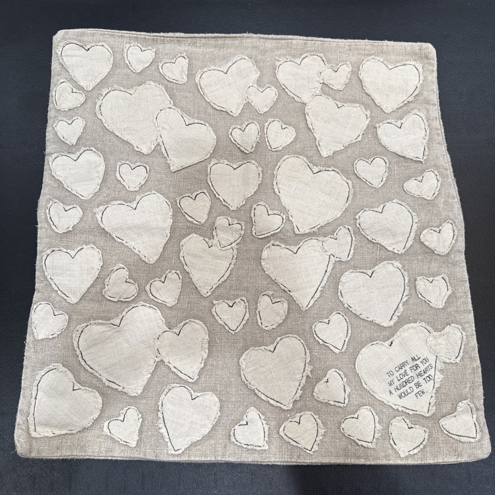100% Linen Pillow Hearts Sugarboo Designs To Carry All My Love For You Shabby